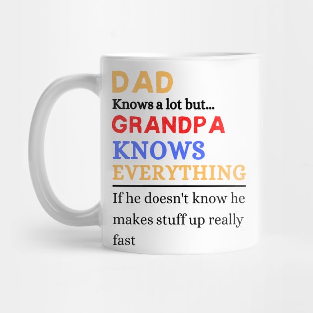 Dad Knows A Lot But Grandpa Knows Everything If He Doen’t Know He Makes Stuff Up Really Fast by JustBeSatisfied